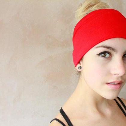 2 In 1 Red Turban Headband, Yoga Headband, Turban..