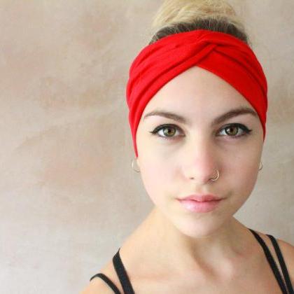 2 In 1 Red Turban Headband, Yoga Headband, Turban..