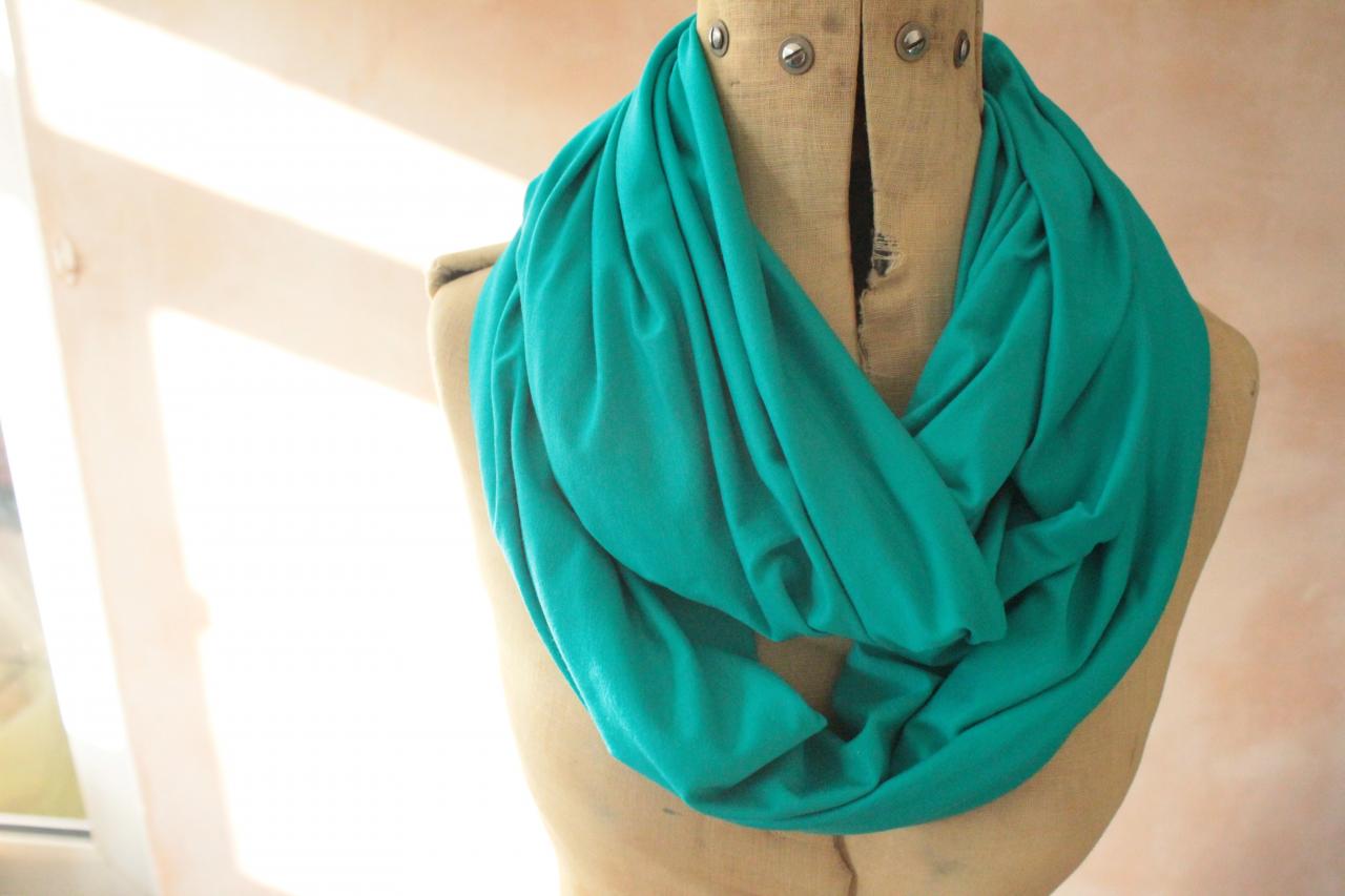 Infinity Scarf - Snood, Eternity Scarf, Circle Scarf, Jersey Scarf, Tube Scarf, Loop Scarf, Snood, T-shirt Scarf - Turquoise