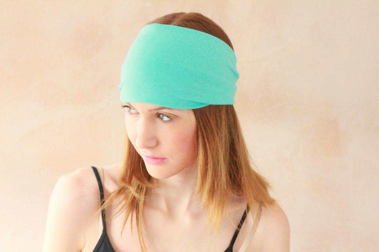 Workout Headband, Fabric Headband, Exercise Headband, Stretchy Headband, Sweatband, Boho Headband, Hippie Headband, Hairband - Blue